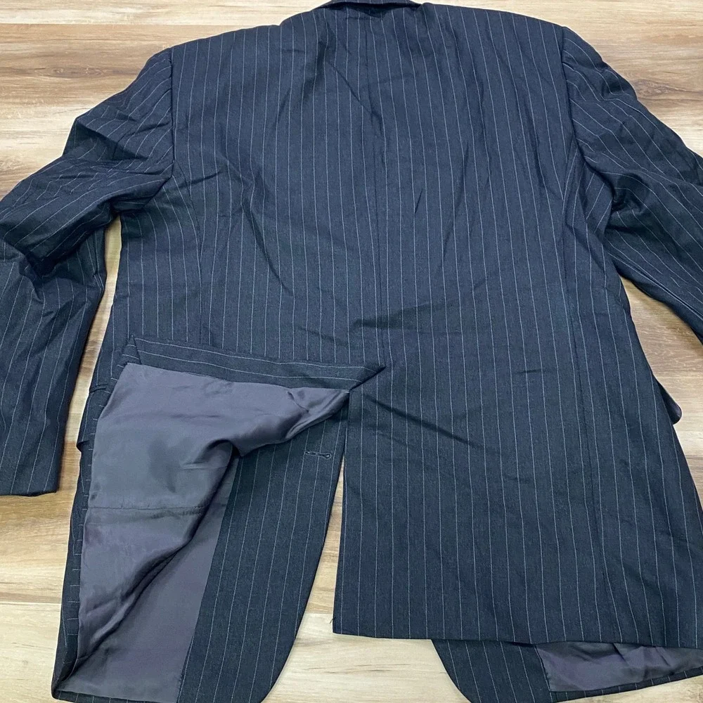 Hickey Freeman Sport Coat 40S Pinstripe Loro Piana Wool Madison Fit Gray Blazer